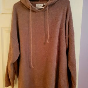 RD Style Size 1x Terry cloth brown hoodie.